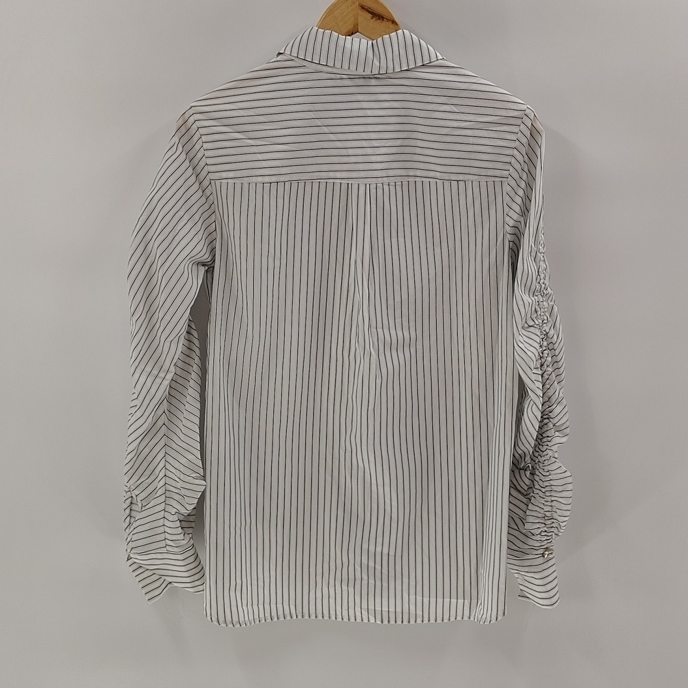 CABI Linear Button Up Blouse 4530 White with Black Stripes Size S - Picture 9 of 9